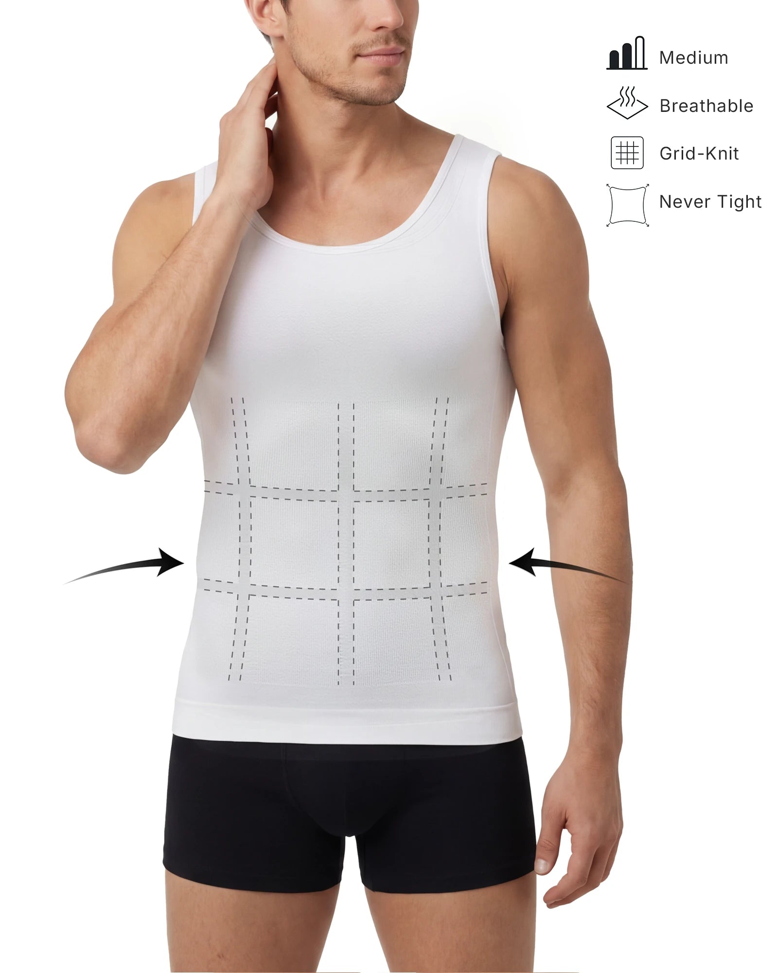 Susuro CoreGrid Men's Tummy Control Compression Tank