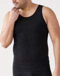 Susuro CleanLine men's compression undershirt tank in black, front view