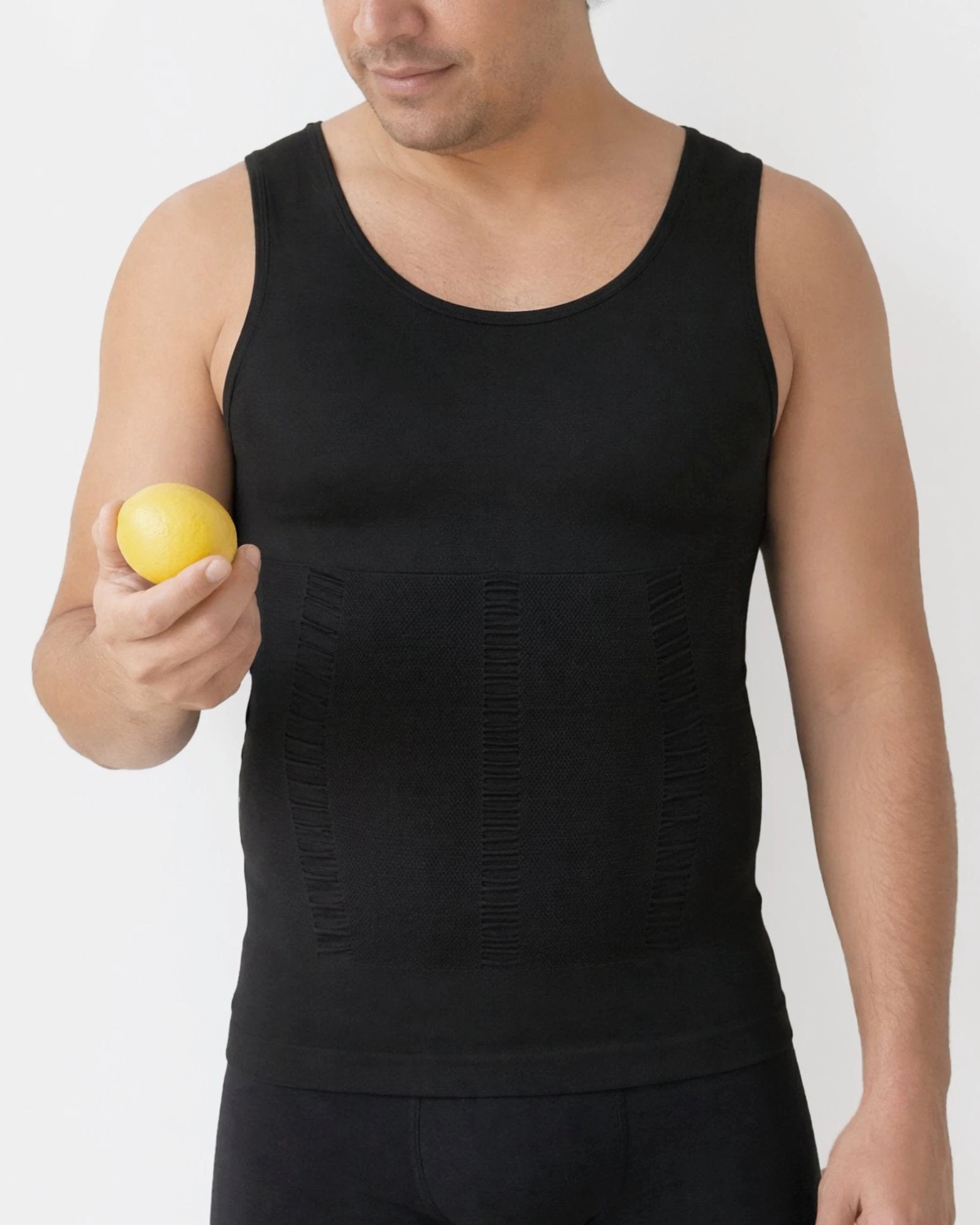 Susuro EveryDay men's light compression tank in black, front view