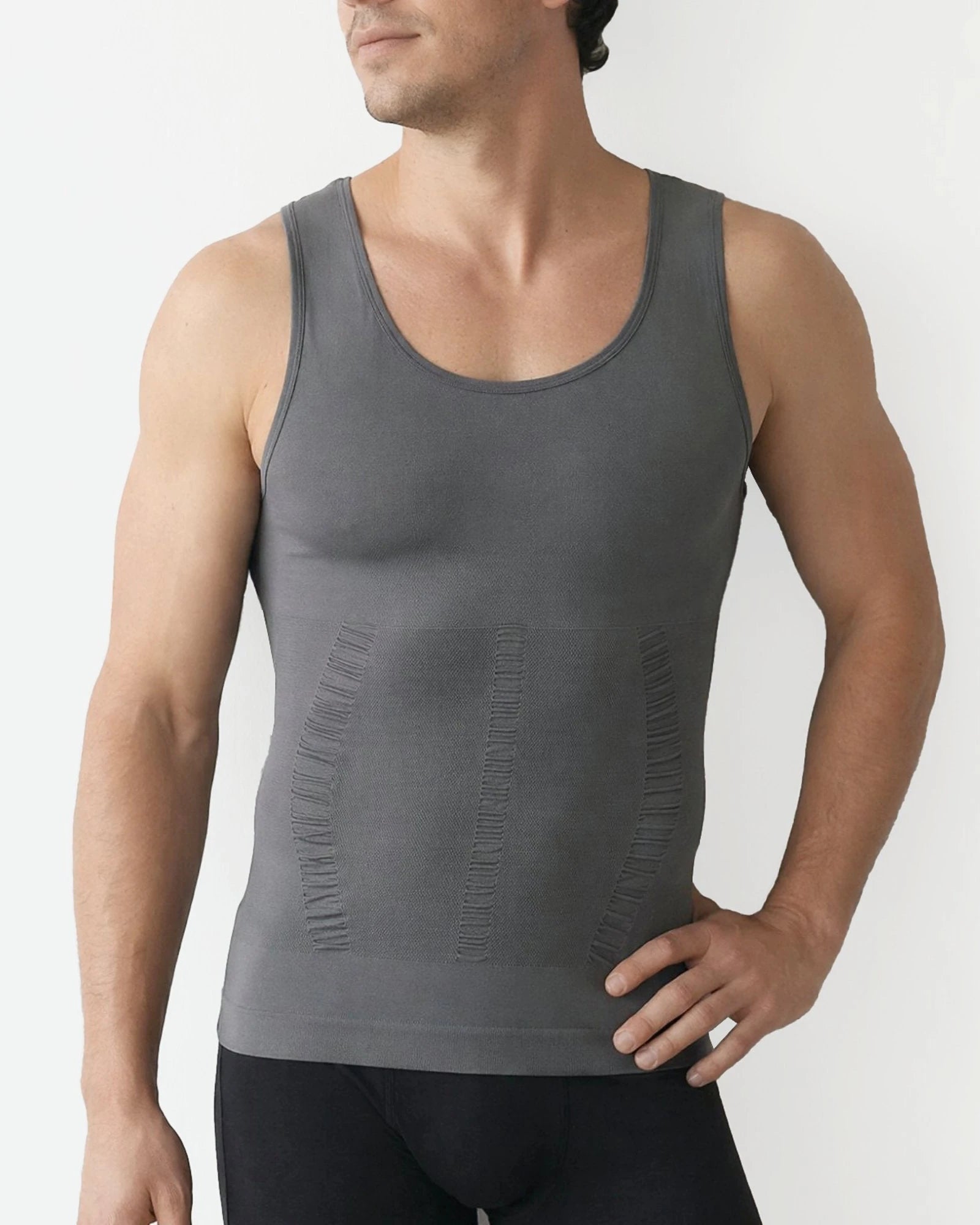 Susuro EveryDay men's light compression tank in grey, front view