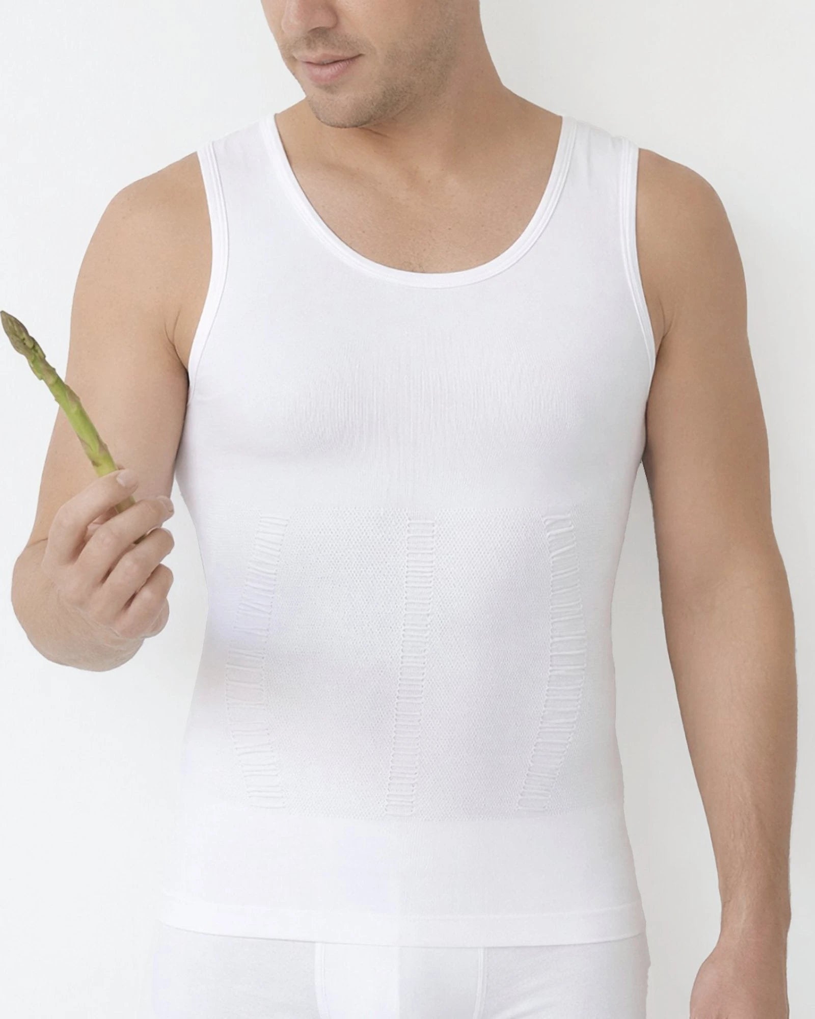 Susuro EveryDay men's light compression tank in white, front view