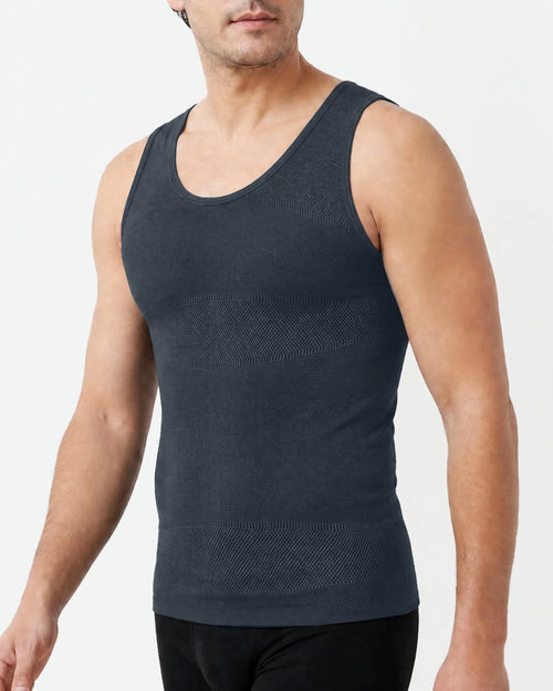 Susuro FullForm men's strong compression chest and body tank in gray, front view
